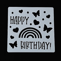 Birthday Theme PET Plastic Drawing Painting Stencils Templates&nbsp;LS-DIY-P080-A02
