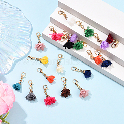 20Pcs Cloth Flower Pendant Decorations&nbsp;HJEW-YW00133