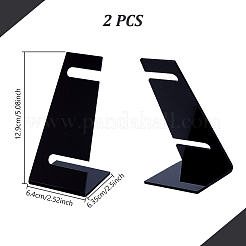L字型アクリル時計ディスプレイスタンド  ブラック  6.35x6.4x12.9cm&nbsp;ODIS-WH0086-081A