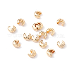 真鍮製つぶし玉カバーカシメ玉カバー  カドミウムフリー＆鉛フリー  ゴールドカラー  4x3.5x2mm  穴：2mm&nbsp;KK-P219-05A-G01