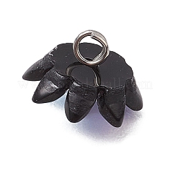 樹脂チャーム  花  合金の雌しべ付き  プラチナ  9x7mm  穴：1.6mm&nbsp;PALLOY-JF03254-01
