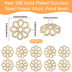 260Pcs 316 Stainless Steel Bead Caps&nbsp;STAS-BBC0010-96