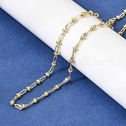 Brass Wavy Oval Link Necklaces for Women&nbsp;NJEW-F366-03A