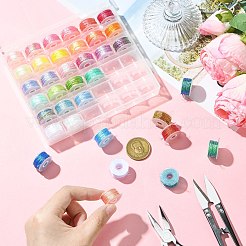 36ロール 36色6本撚りポリエステルメタリック糸  DIYのジュエリーには  ミックスカラー  0.4mm  約7.66ヤード（7m）/色  1ロール/色&nbsp;ST-CJ0042-002