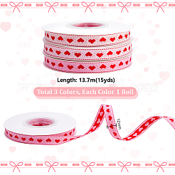 3 Rolls 3 Colors Polyester Ribbon&nbsp;SRIB-PH0001-90