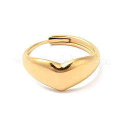 Ion Plating(IP) 304 Stainless Steel Heart Adjustable Ring for Women&nbsp;RJEW-I085-20G