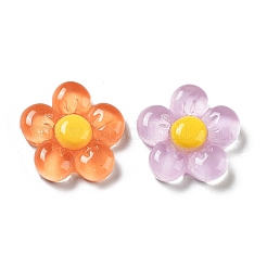 半透明の樹脂カボション  花  ミックスカラー  20.5x21.5x6mm&nbsp;RESI-H155-01
