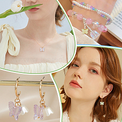 100Pcs AB Color Plated Transparent Acrylic Butterfly Connector Charms&nbsp;PALLOY-AR00034