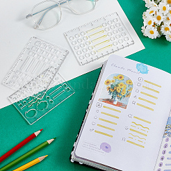 3Pcs Acrylic Hollow Out Geometric Drawing Painting Stencils Templates&nbsp;DIY-WH0504-665