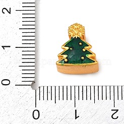 クリスマス用真鍮エナメルヨーロピアンビーズ  大穴ビーズ  ゴールドカラー  クリスマスツリー  12x11x7.5mm  穴：4mm&nbsp;LS-KK-F922-03B-G