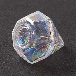 手作り吹きガラス瓶  ガラスバイアルペンダント作り用  ダイヤモンド  クリアAB  16~17x15~15.5x13.5~14.5mm  穴：2.5~5mm&nbsp;GLAA-B005-01B