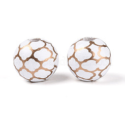 Printed Schima Wood Beads&nbsp;WOOD-T033-06M