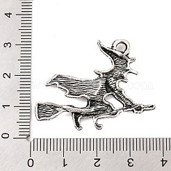 Tibetan Style Halloween Witch Alloy Pendants&nbsp;X-TIBEP-Q050-06AS-RS