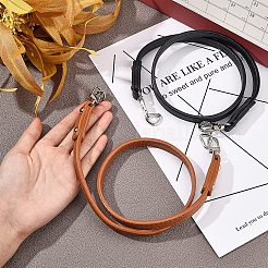 2個 2色 PUレザーバッグハンドル  合金スイベルクラスプと鉄のリング付き  バッグ交換用アクセサリー  ミックスカラー  68x0.4x1.2cm&nbsp;FIND-WR0003-44A