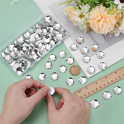 粘着式アクリルラインストーンステッカー100枚。  DIYの装飾や工芸品  多面カット  半円  透明  20x4.3~6mm&nbsp;DIY-FG0007-45