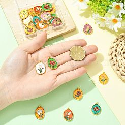 24Pcs 8 Styles Alloy Enamel Pendants&nbsp;FIND-FS0005-24