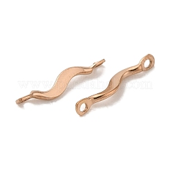 イオンプレーティング（IP）304ステンレススチールリンクコネクタチャーム  ツイストバー  ローズゴールド  15x2x3mm  穴：1.2mm&nbsp;STAS-Q323-08RG