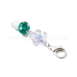 キノコの手作りランプワーク ペンダント デコレーション  花のアクリルビーズと合金のカニカン付き  ミックスカラー  51mm&nbsp;HJEW-JM03251
