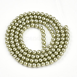 Baking Paint Pearlized Glass Pearl Bead Strands&nbsp;HY-N002-3mm-A07