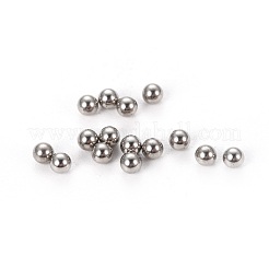 304ステンレススチールビーズ  ドリルなし/穴なしビーズ  固い丸  ステンレス鋼色  4mm&nbsp;STAS-WH0014-17C