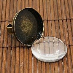 25mm Transparent Clear Domed Glass Cabochon Cover for Brass Portrait Ring Making&nbsp;KK-X0016-NF