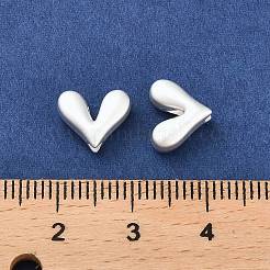 マット合金ビーズ  双円錐形のハート  マットシルバーカラー  10x8.5x4.5mm  穴：1.6mm&nbsp;PALLOY-R145-12MS