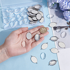 30Pcs 304 Stainless Steel Cabochon Connector Settings&nbsp;STAS-UN0063-27
