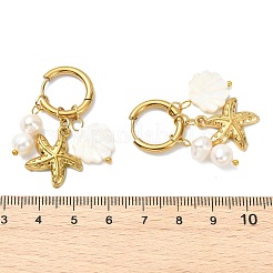 Natural White Shell and 304 Stainless Steel Dangle Earrings&nbsp;EJEW-JE07111