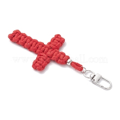 4Pcs Cross Cotton Threads Pendants Decorations&nbsp;HJEW-TA00398
