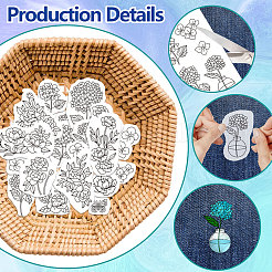 4インチのスティックとステッチの刺繍模様11.6x8.2枚。  不織布水溶性刺繍安定剤  花  297x210 MMM&nbsp;DIY-WH0455-052