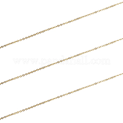 真鍮被覆鉄アズキチェーン  溶接されていない  スプールで  ゴールドカラー  1.4x1.5x0.2mm&nbsp;CH-CJ0001-02G