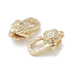 Brass Micro Pave Clear Cubic Zirconia Lobster Claw Clasps&nbsp;KK-M308-17G