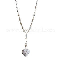 Vintage Alloy Floral Heart Pendant Necklaces for Women&nbsp;WGB8F28-01