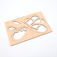木の切り欠きの装飾品  ジュートより糸付き  ぶら下げ装飾  パーティーギフトの家の装飾  愛  バリーウッド  210x140x3mm  ジュートロープ：490~510x1mm&nbsp;X-WOOD-WH0107-18