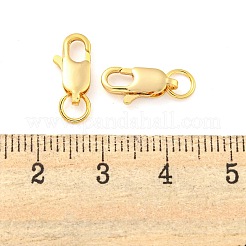 真鍮カニカン  丸カン付き  18KGP本金メッキ  12x6.5x2.5mm  穴：3.5mm&nbsp;KK-M286-01G