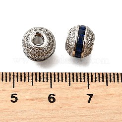 Round Brass Micro Pave Cubic Zirconia Beads&nbsp;KK-L230-11P-03