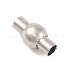 変色しにくい304ステンレススチール製のマグネット留め具と接着端  オーバル  ステンレス鋼色  17x8mm  穴：4mm&nbsp;LS-STAS-E049-19