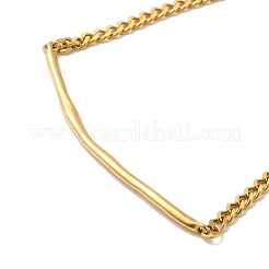 ハート留め金付きステンレススチールカーブバーペンダントネックレス  ゴールドカラー  31.50インチ（80cm）&nbsp;NJEW-D054-05