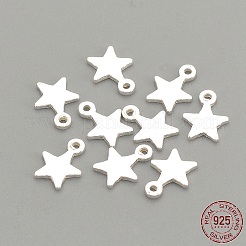 925スターリングシルバーチャーム  スター  銀  7.5x6x0.5mm  穴：0.8mm&nbsp;STER-S002-30S