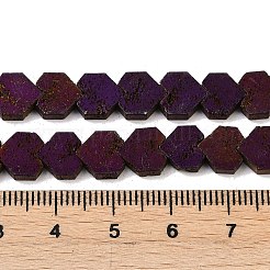 電気メッキされた天然溶岩岩ビーズ連売り  ハート  パープルメッキ  6x6.5x2.5mm  穴：1mm  約74個/連  15.75''~16.14''（40~41センチメートル）&nbsp;G-K388-04A-10