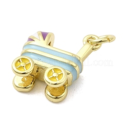 Brass Enamel Charms&nbsp;KK-P338-17G-01