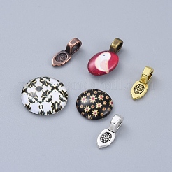 チベット風貼り付け用バチカン  ミックスカラー  16x6x5mm  穴：3mm  約300個/200g&nbsp;TIBE-X0008