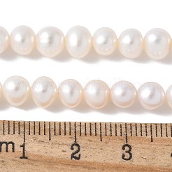 天然養殖真珠ビーズ連売り  ポテト  グレード6 A  貝殻色  5.5~6mm  穴：0.7mm  約66~67個/連  14.57~14.72''（37~37.4センチメートル）&nbsp;PEAR-I007-07R-01A