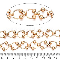 鉄製丸リングリンクチェーン  溶接されていない  スプールで  ライトゴールド  14x1.5mm  リンク：7x2.5mm  ボール：6mm  約32.81フィート（10m）/ロール&nbsp;CH-T005-01KCG