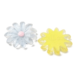 クリア樹脂カボション  デイジー  グリッターパウダー付き  ミックスカラー  29.5x6mm&nbsp;CRES-I046-04