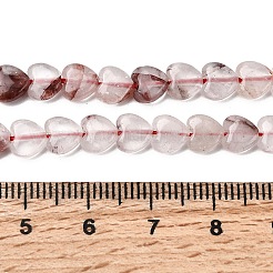 天然ヘマトイドクォーツ/鉄クォーツビーズ連売り  ハート  5.5~6.5x6~6.5x2.5~3mm  穴：0.7~0.8mm  約68~71個/連  15.04''（38.2cm）〜15.12''（38.4cm）&nbsp;G-P575-C21-6mm