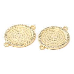 Rack Plating Brass Micro Pave Clear Cubic Zirconia Connector Charms&nbsp;KK-K332-17G