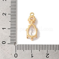 Brass Micro Pave Clear Cubic Zirconia Pendants&nbsp;KK-M294-19G