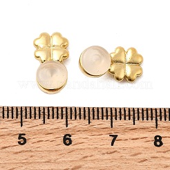 シリコン製ピアスキャッチ  真鍮パーツ  ゴールドカラー  クローバー  14.5x8x5.5mm  穴：0.5mm&nbsp;SIL-H007-01A-G