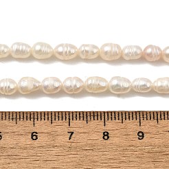 天然養殖淡水パールビーズ連売り  ライス  グレード2 A  古いレース  4~4.5mm  穴：0.7mm  約54個/連  13.46''~13.78''（34.2~35センチメートル）&nbsp;PEAR-I007-01Q-01B
